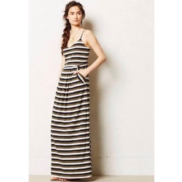Anthropologie Addison Story Striped Maxi Dress M - Picture 1 of 9